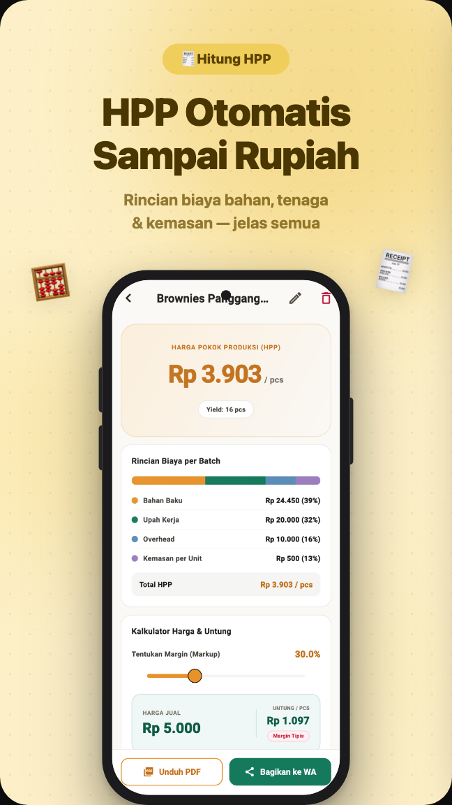 Detail HPP Produk Finno — HPP Otomatis Sampai Rupiah